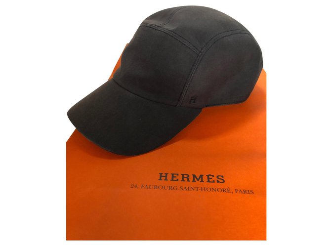 Hermès Bonnets Bonnets Coton Lin Bleu Marine  ref.155724